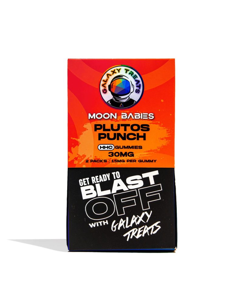 Plutos Punch Galaxy Treats Moon Babies 30MG HHC Gummies 50pk Front View on White Background