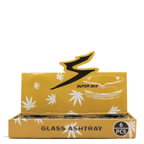 Glass Ashtray 6pk Front View on White Background