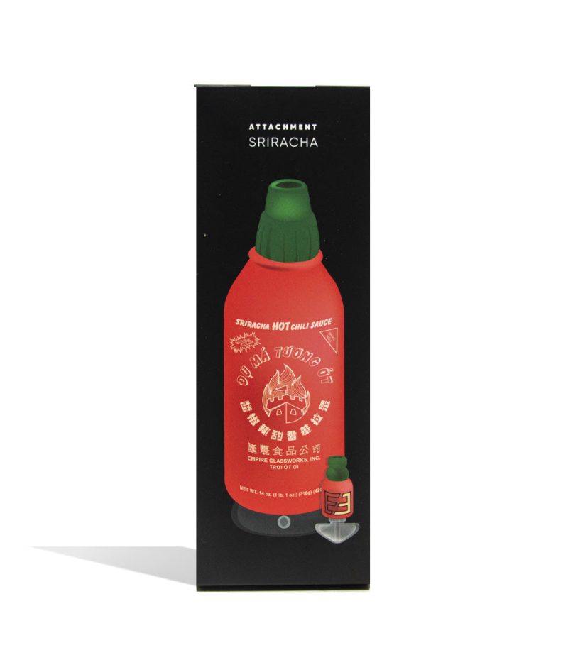 glass attachment sriracha packaging back view