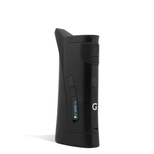 Black side view G Pen Roam Vaporizer on white studio background