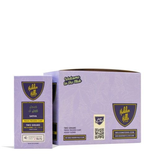 Hidden Hills Fresh Frozen Cart 2g Heady Blend Cartridge 5pk Jack and Jill on white background