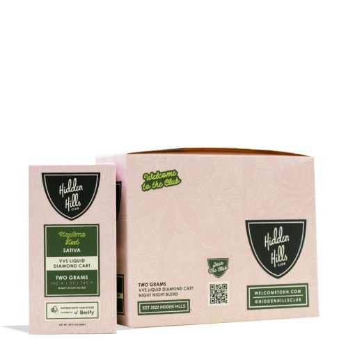 Keylime Zest Hidden Hills VVS 2g Liquid Diamond Night Night Blend Cartridge 5pk Front View on White Background