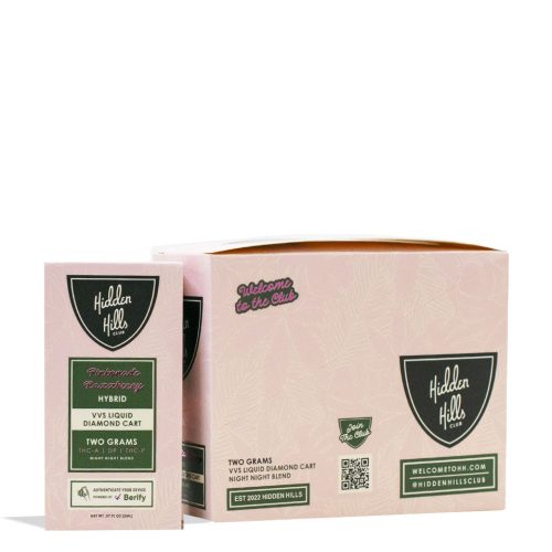 Pinkonade Razzberry Hidden Hills VVS 2g Liquid Diamond Night Night Blend Cartridge 5pk Front View on White Background