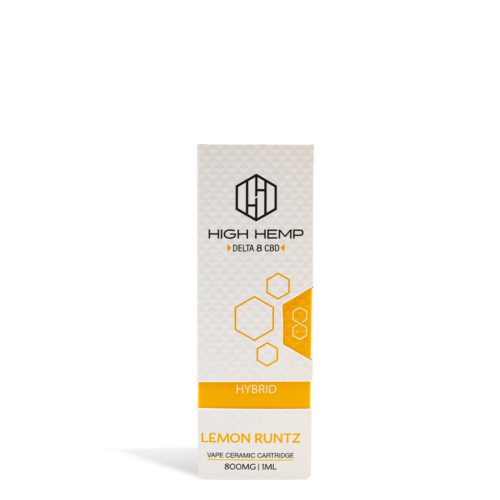 Lemon Runtz High Hemp 800mg D8 CBD Cartridge on white background