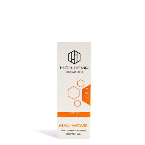 Maui Wowie High Hemp 800mg D8 CBD Cartridge on white background