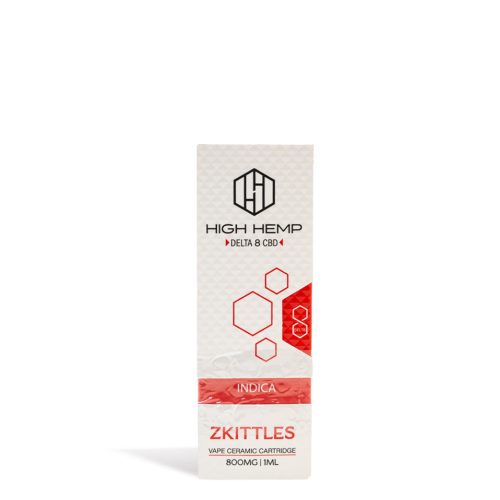 Zkittles High Hemp 800mg D8 CBD Cartridge on white background