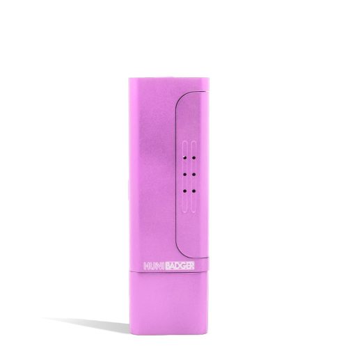 Pink front view Huni Badger Portable Electronic Vertical Vaporizer on white studio background