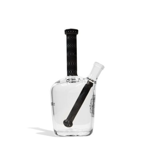 Black White iDab Medium 10mm Worked Henny Bottle Water Pipe on Studio Background