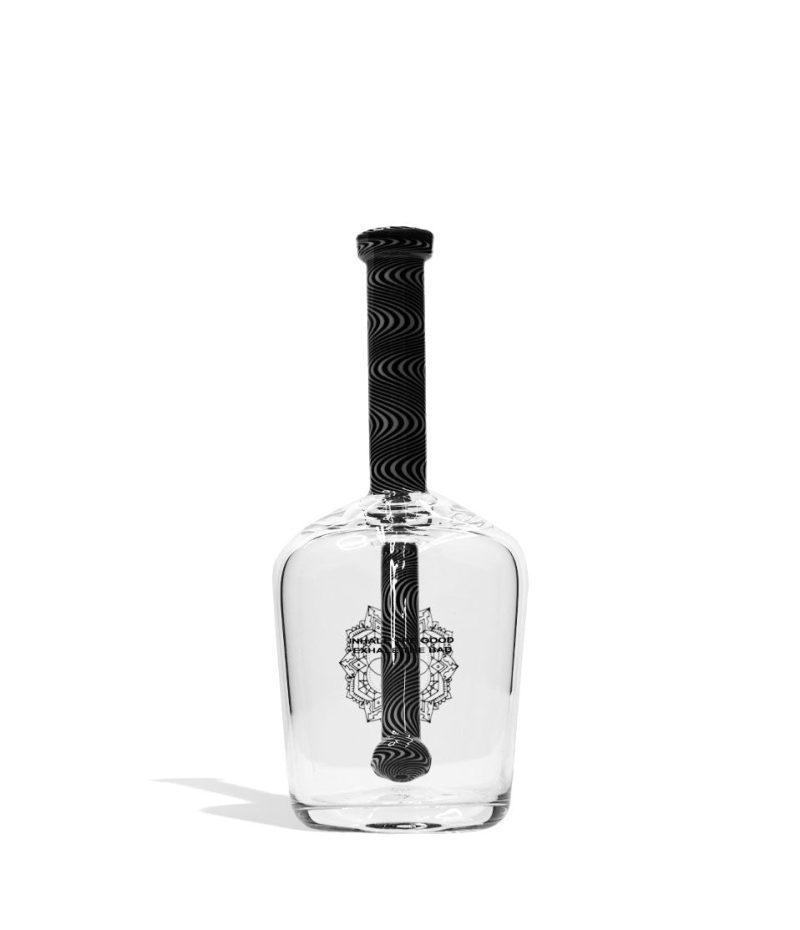 idab medium 10mm worked henny bottle water pipe black white back