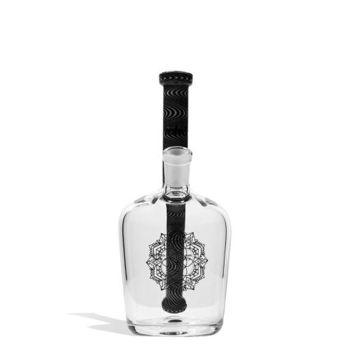 idab medium 10mm worked henny bottle water pipe black white front