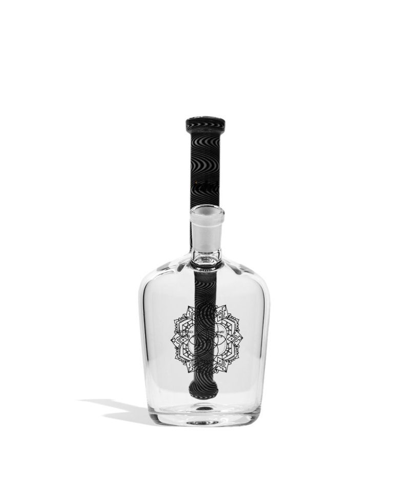 idab medium 10mm worked henny bottle water pipe black white front