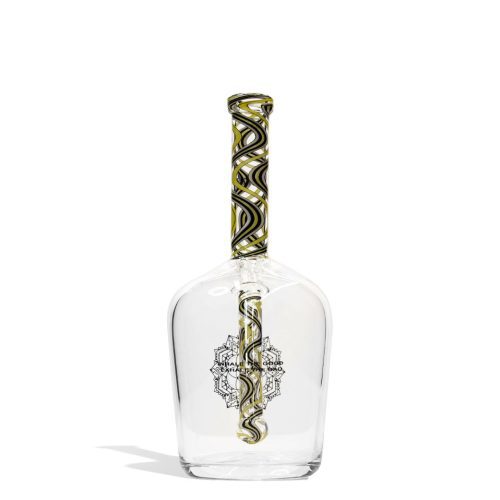 idab medium 10mm worked henny bottle water pipe yellow white back