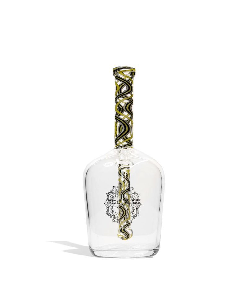 idab medium 10mm worked henny bottle water pipe yellow white back