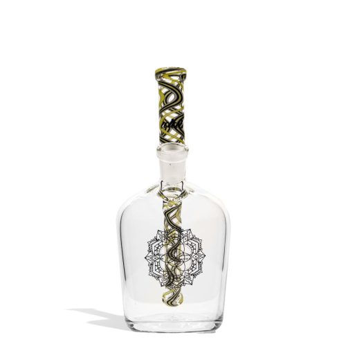 idab medium 10mm worked henny bottle water pipe yellow white front