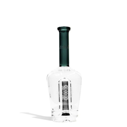 Teal iDab Puffco Peak Transparent Glass Attachment Front View on White Background