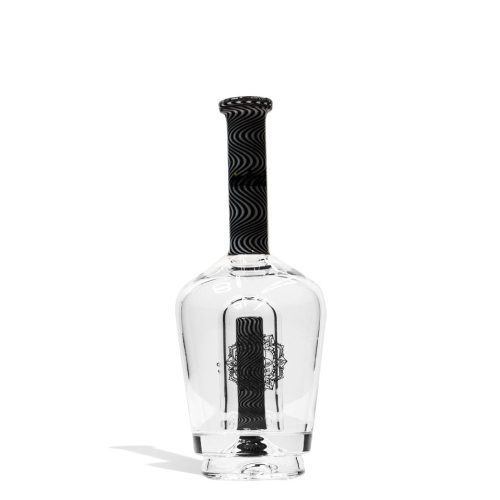 Black White iDab Puffco Peak Worked Glass Attachment Front View on White Background