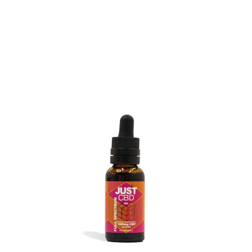 1500mg Bottle Just CBD Full Spectrum Oil Tincture on white studio background