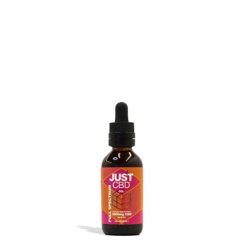 3000mg Bottle Just CBD Full Spectrum Oil Tincture on white studio background