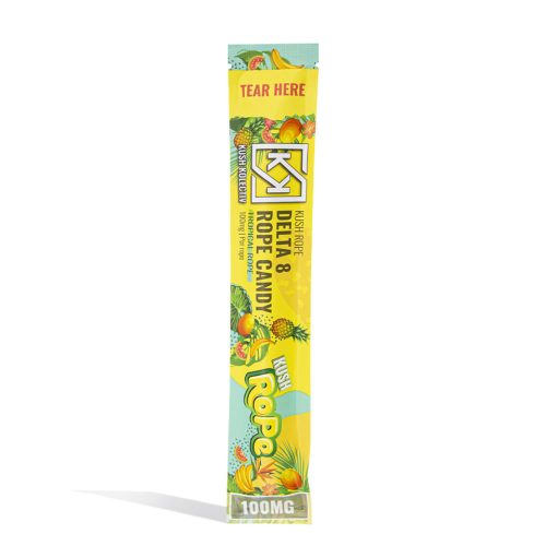 Tropical Rope Kush Kolectiv 100mg D8 Gummies on white studio background