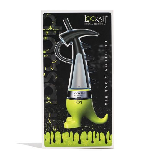 lookah dinosaur electronic dab rig neon green packaging