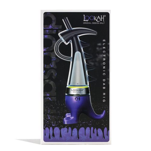 lookah dinosaur electronic dab rig purple packaging