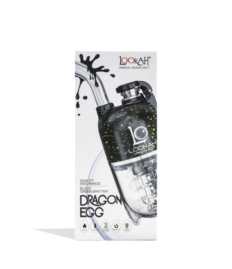 lookah dragon egg spatter edition e rig black green packaging