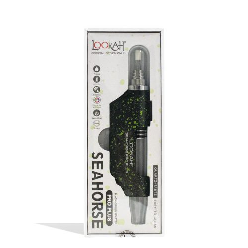 lookah seahorse pro plus spatter edition nectar collector black green packaging