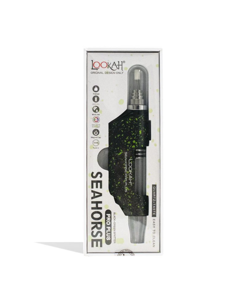 lookah seahorse pro plus spatter edition nectar collector black green packaging