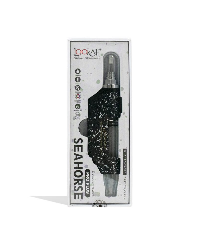 lookah seahorse pro plus spatter edition nectar collector black white packaging