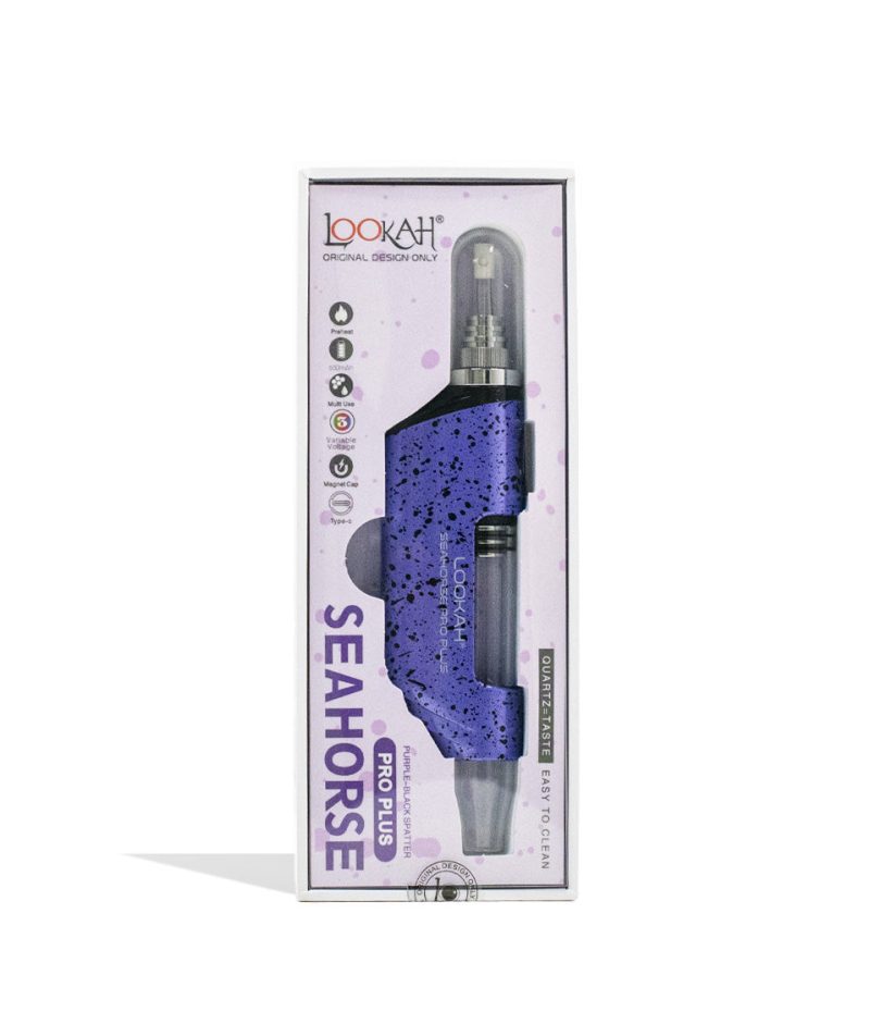 lookah seahorse pro plus spatter edition nectar collector purple packaging