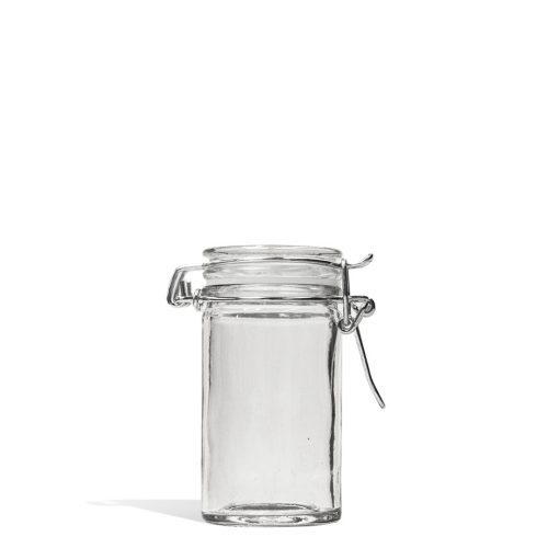 Lucky Stash Air Tight Glass Pop Top Jars 12pk Medium Jar  Front View on White Background