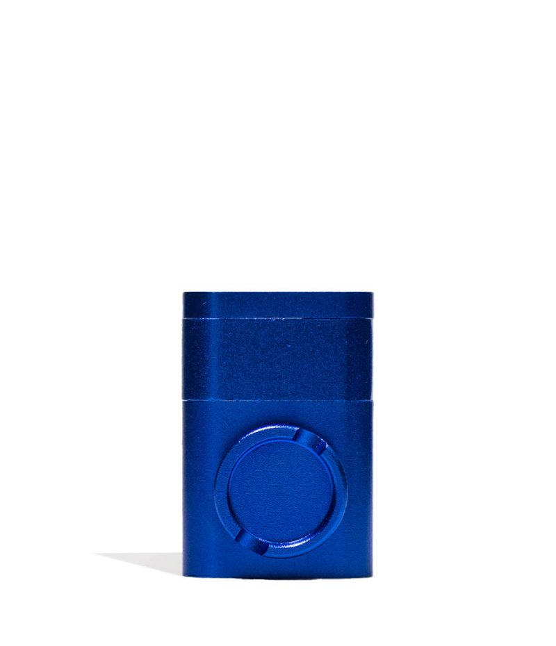 metal herb grinder with built in pipe blue