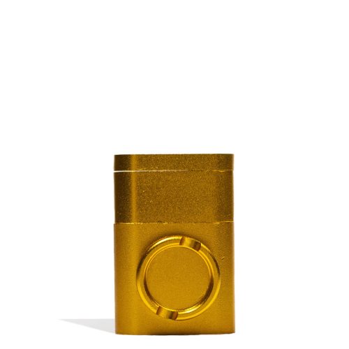 metal herb grinder with built in pipe gold