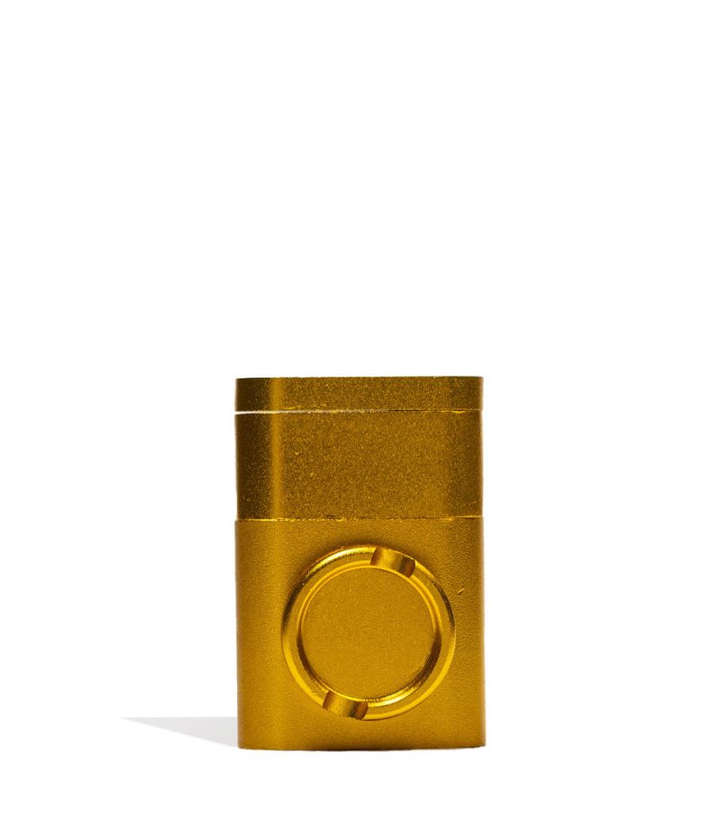 metal herb grinder with built in pipe gold