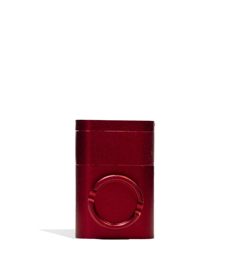 metal herb grinder with built in pipe red