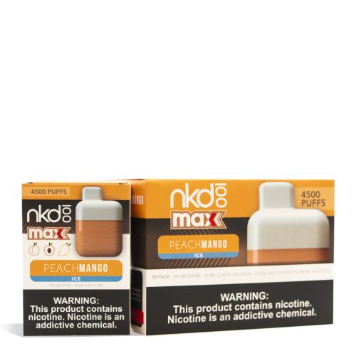 Peach Mango Ice Naked 100 Max Disposable 10pk on white background