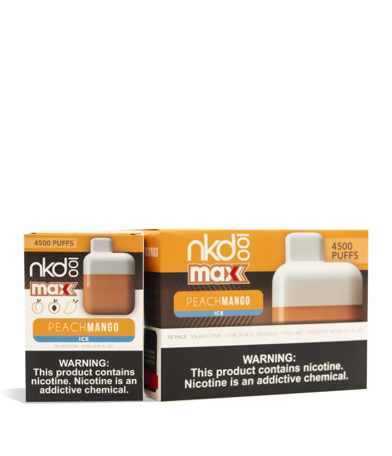 Peach Mango Ice Naked 100 Max Disposable 10pk on white background