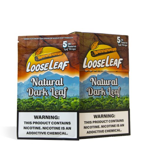 Natural Dark Leaf Desto Dubb That's A Awful Lot Of Loose Leaf Tobacco Wrap 40pk on white studio background