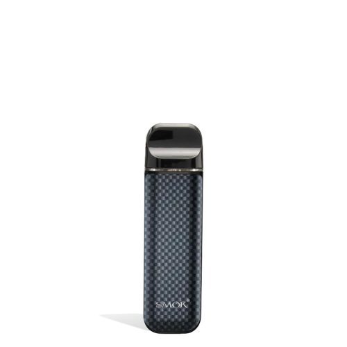 Black Carbon Fiber front view SMOK NOVO 2 Ultra Portable Pod System Vaporizer on white studio background