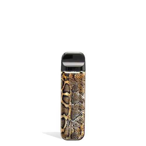 Gold Snake Cobra front view SMOK NOVO 2 Ultra Portable Pod System Vaporizer on white studio background