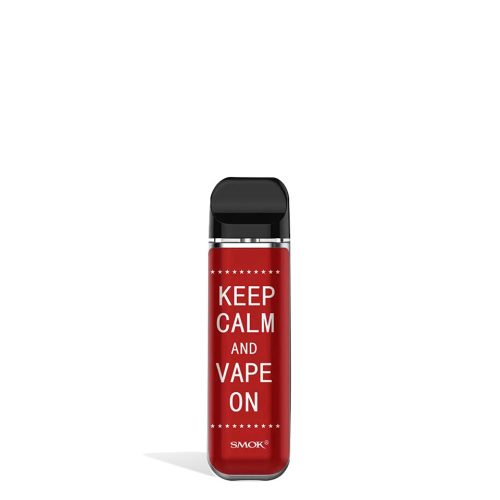 Keep Calm Vape On front view SMOK NOVO 2 Ultra Portable Pod System Vaporizer on white studio background