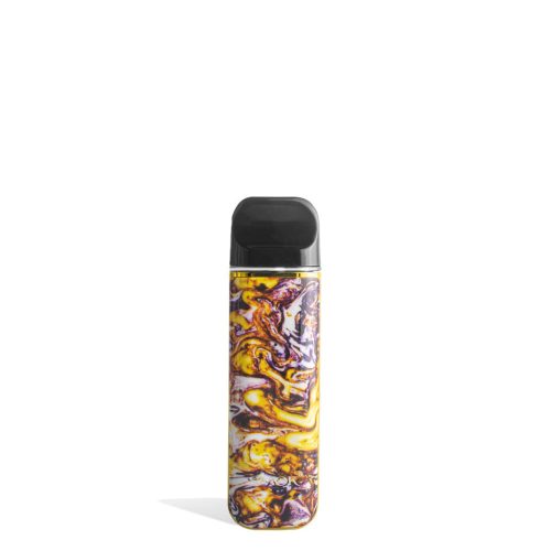 Yellow Purple front view SMOK NOVO 2 Ultra Portable Pod System Vaporizer on white studio background