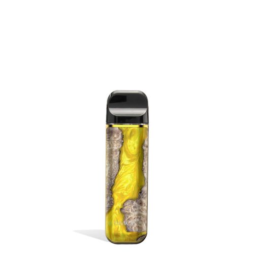 Yellow Stabilizing Wood front view SMOK NOVO 2 Ultra Portable Pod System Vaporizer on white studio background