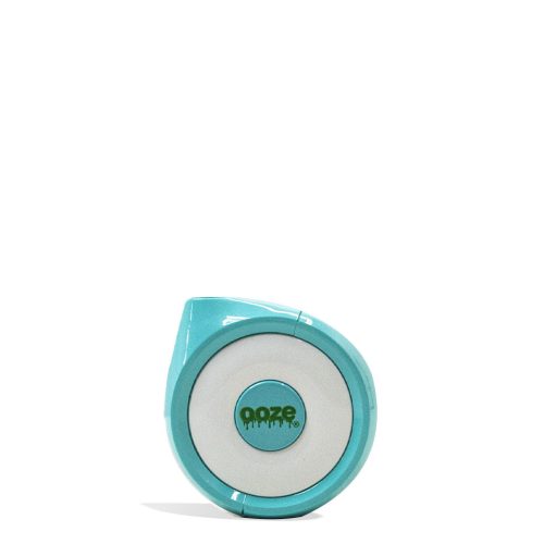 Aqua Teal Ooze Moves Cartridge Vaporizer and Wireless Speaker Front View on White Background