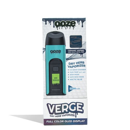 ooze verge portable dry herb vaporizer blue packaging