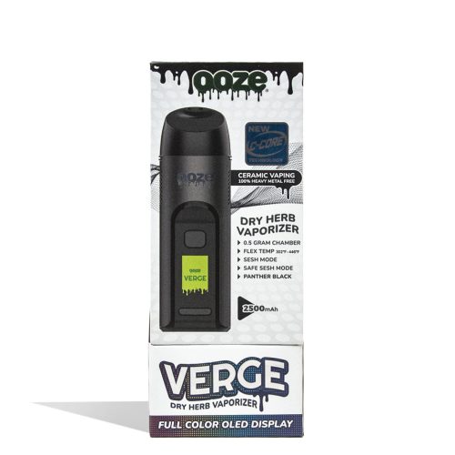 ooze verge portable dry herb vaporizer panther black packaging