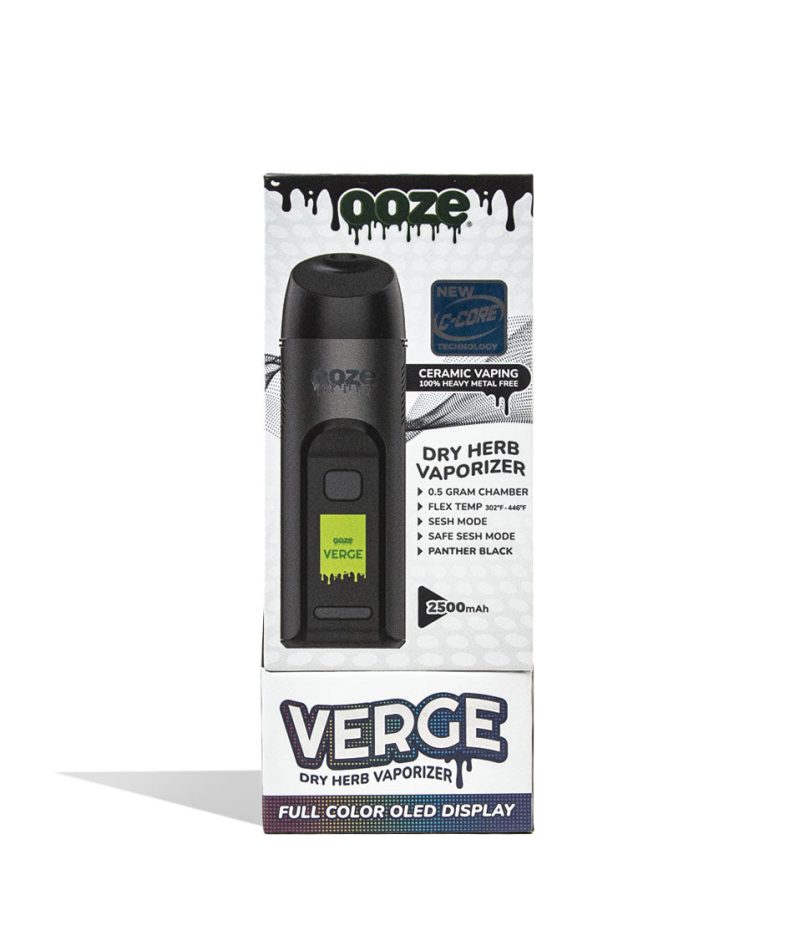 ooze verge portable dry herb vaporizer panther black packaging