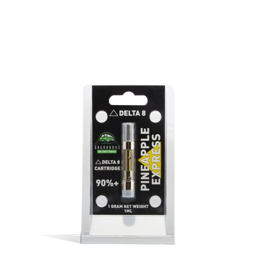 Pineapple Express Organabus 1g D8 CBD Cartridge on white background