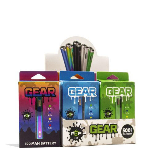 POP Gear 500mah Cartridge Vaporizer 10pk Front View on White Background