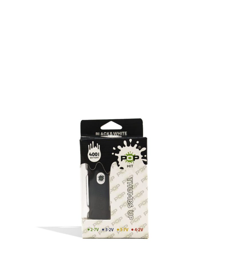 pop hit 400mah vv cartridge vaporizer 10pk black white packaging